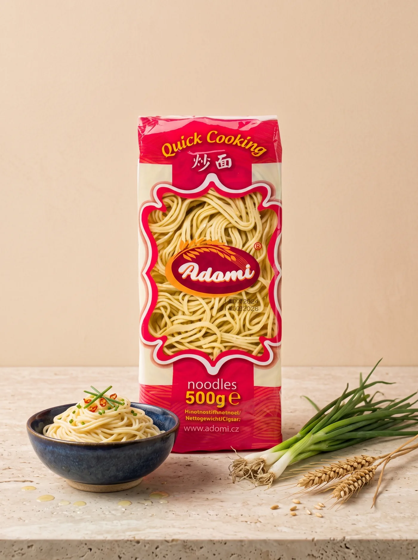 Adomi Základní balení 500 g – 500 g mì trứng ăn liền chuẩn vị châu Á